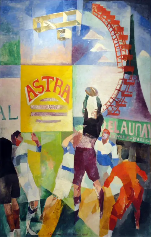 L'Équipe de Cardiff by Robert Delaunay, 1913
